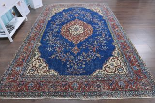 7x11 Handmade Vintage Large Area Rug - Thumbnail