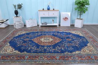 7x11 Handmade Vintage Large Area Rug - Thumbnail