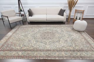 7x11 Handmade Vintage Large Area Rug - Thumbnail