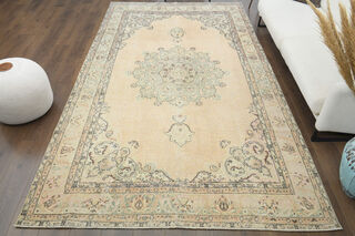 7x11 ORIENTAL Faded Orange Unique Large Area Rug - Thumbnail