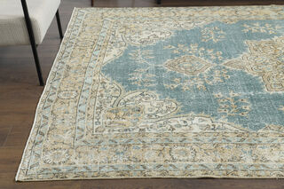 7x11 Vintage Vintage Blue Neutral Area Rug - Thumbnail