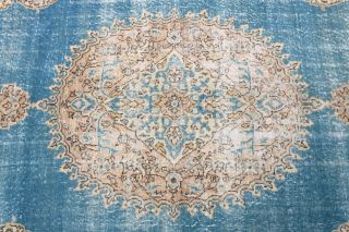 Vintage Oushak Blue Area Rug - Thumbnail