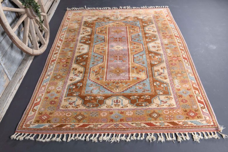 7x9 Handmade Vintage Area Rug