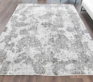 Vintage Anatolian Distressed Gray Area Rug - Thumbnail