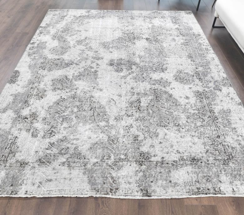 Vintage Anatolian Distressed Gray Area Rug