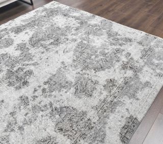 Vintage Anatolian Distressed Gray Area Rug - Thumbnail