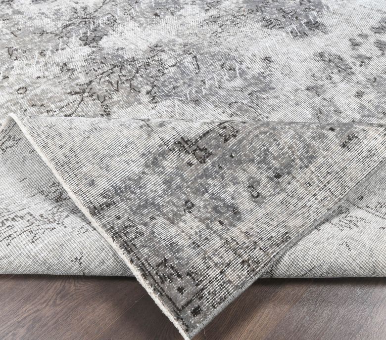 Vintage Anatolian Distressed Gray Area Rug