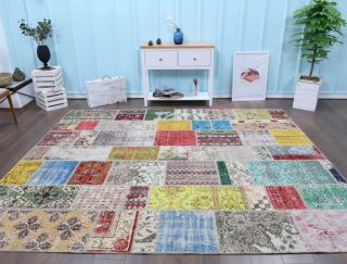 Vintage Patchwork Large Area Rug - Thumbnail