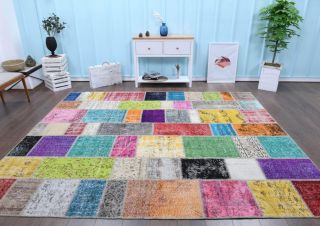 Vintage Patchwork Large Area Rug - Thumbnail