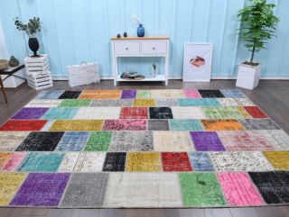 Vintage Patchwork Large Area Rug - Thumbnail