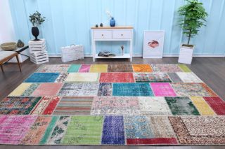 Vintage Patchwork Large Area Rug - Thumbnail