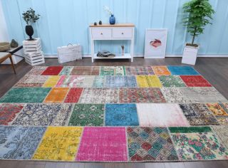 Vintage Patchwork Large Area Rug - Thumbnail