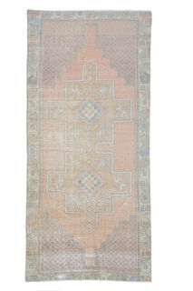 Akbora - Vintage Pastel Turkish Runner - Thumbnail