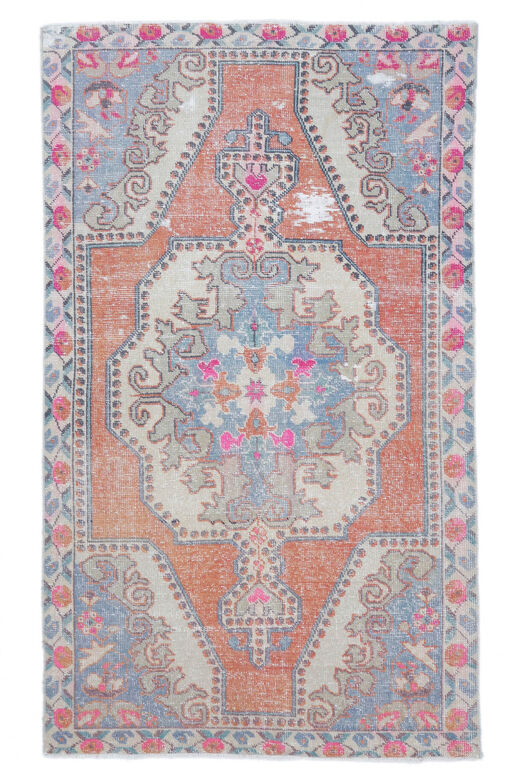 Vibrant Oriental Turkish Vintage Rug
