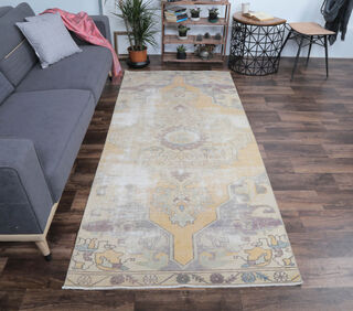 Alisay - Distressed Medallion Vintage Rug - Thumbnail