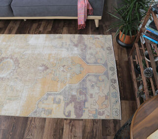 Alisay - Distressed Medallion Vintage Rug - Thumbnail