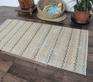 Amari - Zig Zag Neutral Vintage Rug - Thumbnail