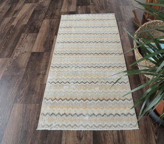 Amari - Zig Zag Neutral Vintage Rug - Thumbnail