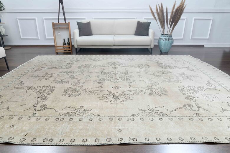 Antique Hand-Knotted 10x13 Brown Persian Rug