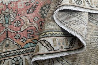 Rare Persian Vintage Woven Wool Rug - Thumbnail