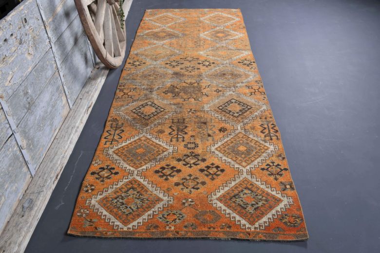 Tribal Antique Anatolian Hallway Runner Rug