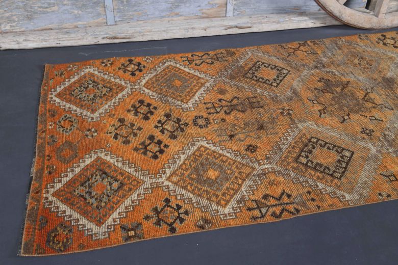 Tribal Antique Anatolian Hallway Runner Rug
