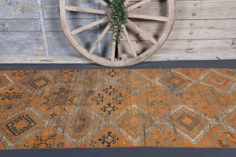 Tribal Antique Anatolian Hallway Runner Rug