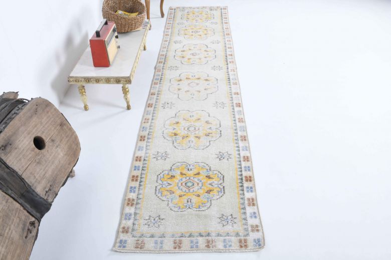 White Antique Runner Rug