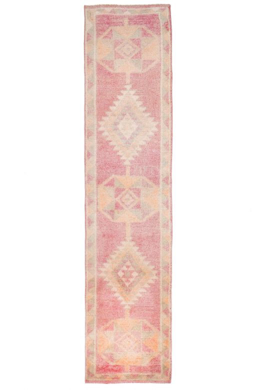 Antique Hand-Knotted Vintage Runner Rug