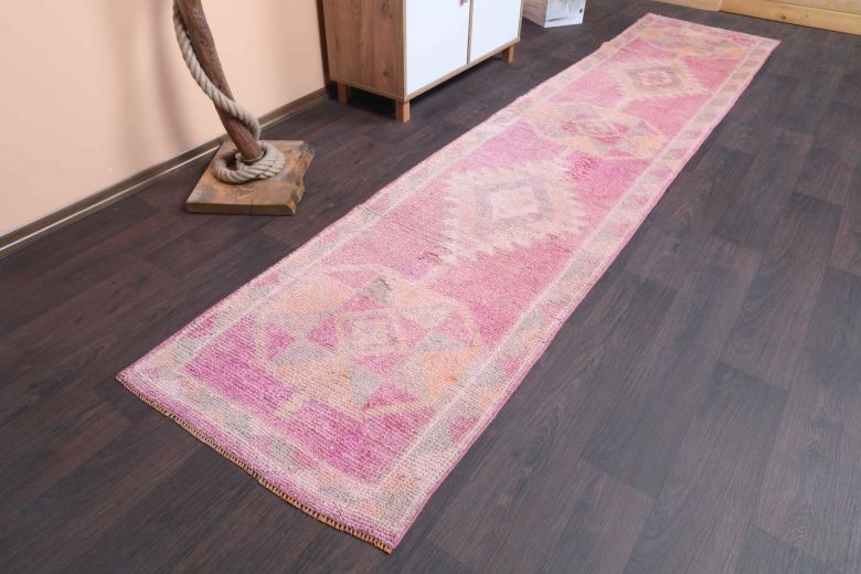 Antique Hand-Knotted Vintage Runner Rug