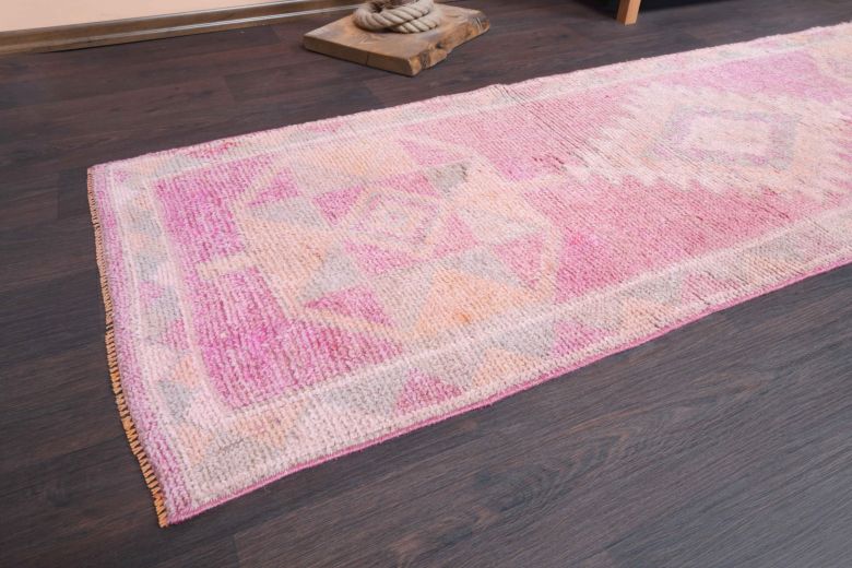 Antique Hand-Knotted Vintage Runner Rug