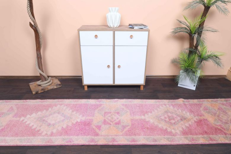 Antique Hand-Knotted Vintage Runner Rug