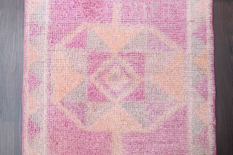 Antique Hand-Knotted Vintage Runner Rug