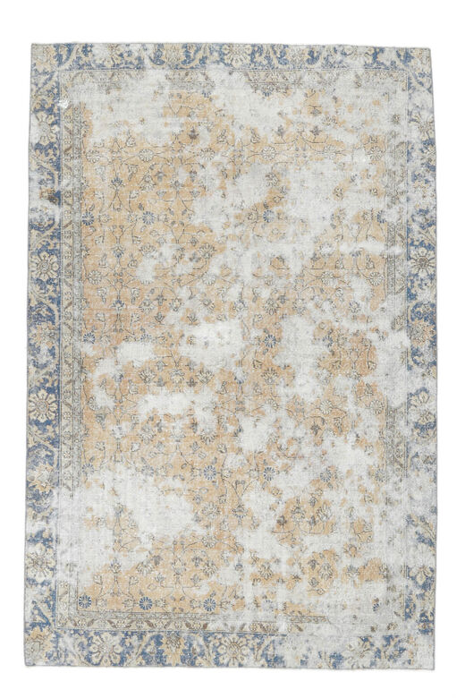 Bernardine - Blue Bordered Orange Rug