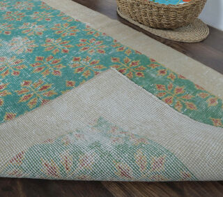 Berran - Neutral Bordered Spring Rug - Thumbnail