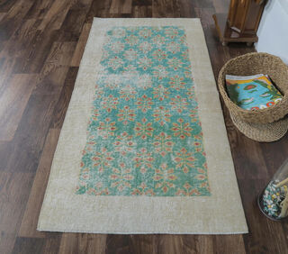 Berran - Neutral Bordered Spring Rug - Thumbnail