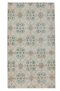 Besime - Small Floral Turkish Rug - Thumbnail