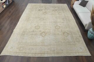 Bohemian Hand-Knotted 10x13 Beige Persian Rug - Thumbnail