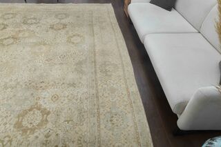 Bohemian Hand-Knotted 10x13 Beige Persian Rug - Thumbnail