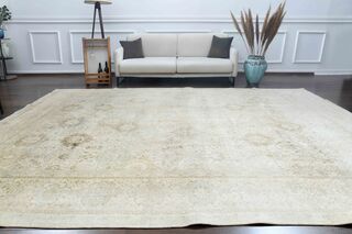 Bohemian Hand-Knotted 10x13 Beige Persian Rug - Thumbnail