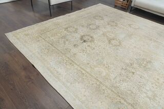 Bohemian Hand-Knotted 10x13 Beige Persian Rug - Thumbnail