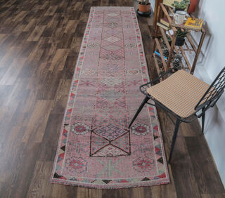 Buglem - Pastel Pink Vintage Runner Rug - Thumbnail