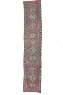 Burcin - Faded Pink Vintage Turkish Runner - Thumbnail