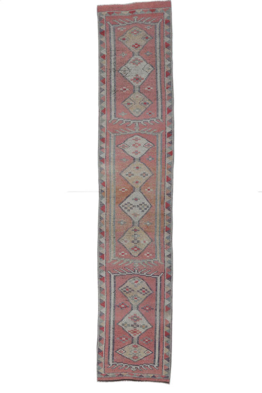 Burcin - Faded Pink Vintage Turkish Runner