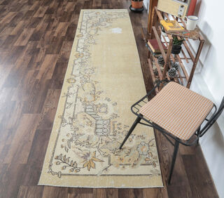 Claudette - Beige Floral Vintage Runner - Thumbnail