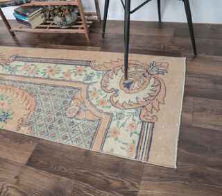 Cokramayul - Rose Gold Half Rug Vintage Runner - Thumbnail