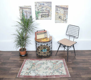 Dururbunsuz - Tropic Floral Vintage Mini Rug - Thumbnail