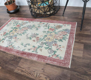 Dururbunsuz - Tropic Floral Vintage Mini Rug - Thumbnail