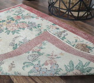 Dururbunsuz - Tropic Floral Vintage Mini Rug - Thumbnail