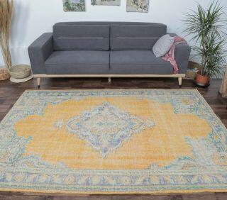 Erke - Orange Yellow Vintage Area Rug - Thumbnail